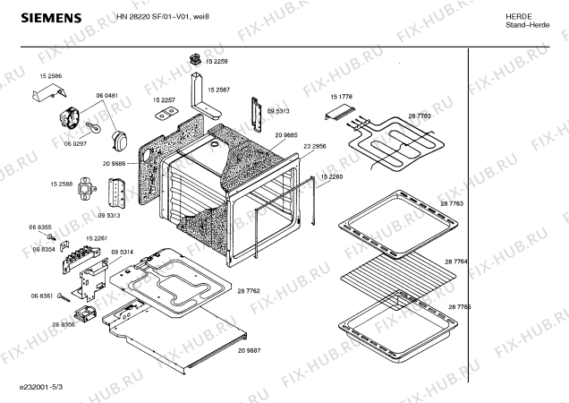 Схема №4 HN28220SF с изображением Переключатель для плиты (духовки) Bosch 00069017