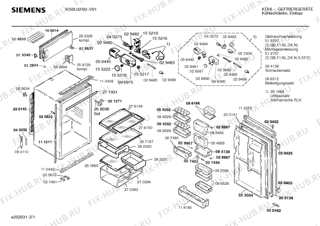 Схема №1 KI50F01 с изображением Дверь морозильной камеры для холодильника Siemens 00282329