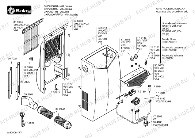Схема №2 3XP2000ARP Balay с изображением Инструкция по эксплуатации для климатотехники Bosch 00528999