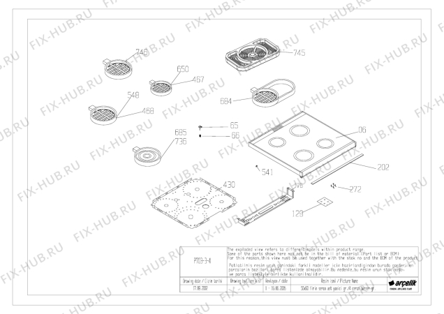 Схема №5 BLOMBERG HKN 1430 A (7732188315) с изображением Панель для плиты (духовки) Beko 210110437