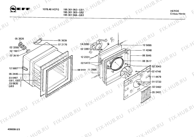 Схема №3 195301054 1078.46HCF с изображением Переключатель для духового шкафа Bosch 00024466