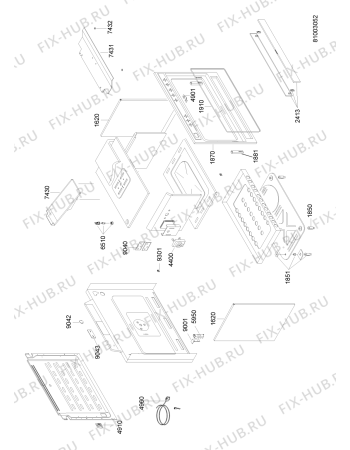 Схема №2 MRGG 912 UGS с изображением Клавиша для электропечи Whirlpool 480121104755