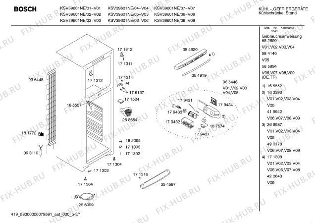 Схема №1 KSV39602ME с изображением Панель для холодильника Bosch 00354919