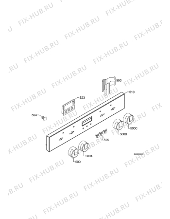 Взрыв-схема плиты (духовки) Electrolux EOU33003X - Схема узла Command panel 037