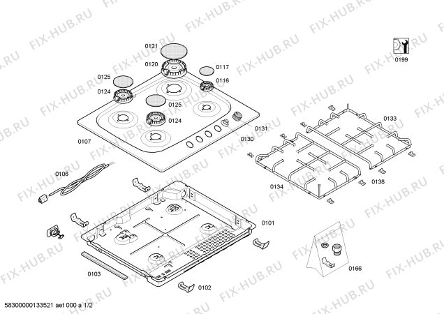 Схема №2 PCD685FIT Bosch с изображением Трубки для плиты (духовки) Bosch 00496947