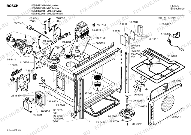 Взрыв-схема плиты (духовки) Bosch HBN8842 - Схема узла 03