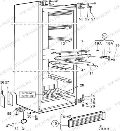 Взрыв-схема холодильника Elektro Helios FG2719 - Схема узла C10 Cabinet