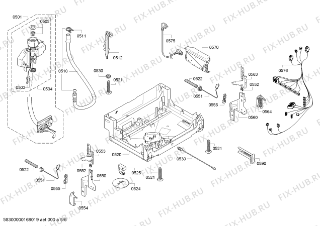 Схема №6 S41N58N0EU с изображением Силовой модуль запрограммированный для посудомоечной машины Bosch 00659757
