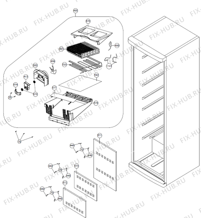 Взрыв-схема холодильника Upo F21851ND (377477, ZOS29664) - Схема узла 02