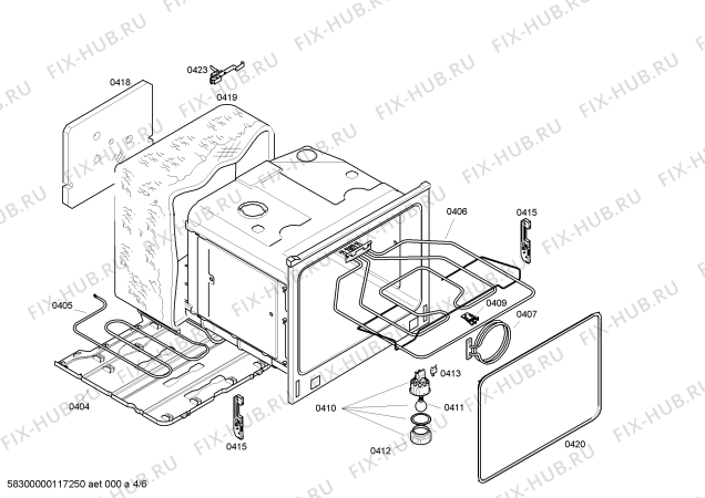 Схема №6 E1432S0 MEGA1432S с изображением Панель управления для плиты (духовки) Bosch 00438815