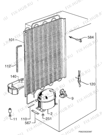 Взрыв-схема холодильника Arthurmartinelux ARC34300S - Схема узла Cooling system 017