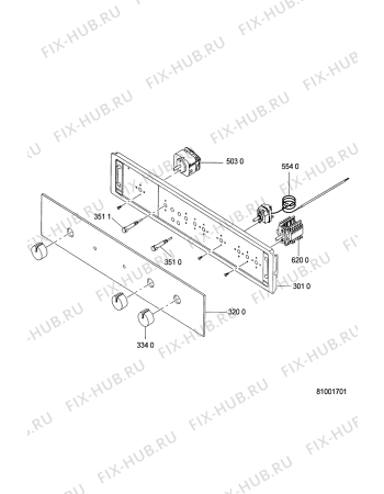 Взрыв-схема плиты (духовки) Ikea OBI 137 S 600 150 94 - Схема узла