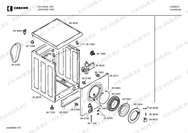 Схема №4 LS110 с изображением Панель для стиралки Bosch 00209101