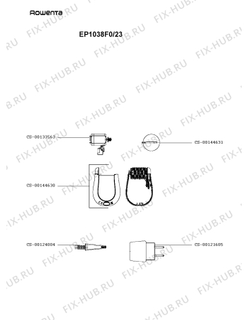 Схема №1 EP1038F0/23 с изображением Элемент корпуса для бритвы (эпилятора) Rowenta CS-00144630