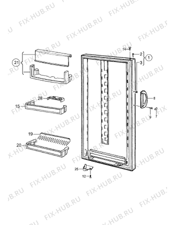 Взрыв-схема холодильника Electrolux ER3317C - Схема узла Door 003