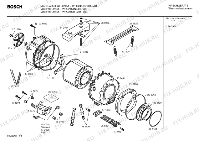 Схема №3 WFO2451SN Maxx Control WFO 2451 с изображением Инструкция по установке и эксплуатации для стиральной машины Bosch 00585433
