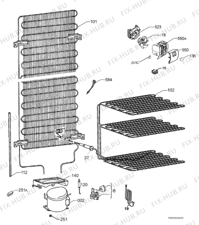 Взрыв-схема холодильника Electrolux ERA36400X - Схема узла Cooling system 017