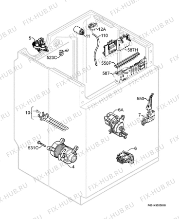 Взрыв-схема стиральной машины Electrolux EWW1273 - Схема узла Electrical equipment 268