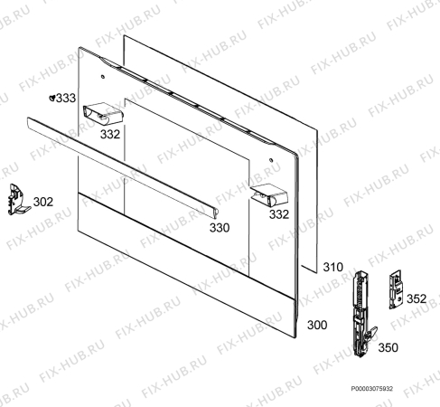 Взрыв-схема плиты (духовки) Electrolux EOB3414AOX - Схема узла Door