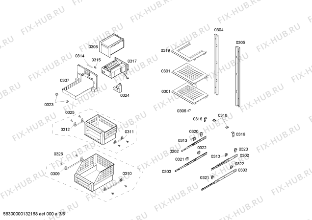 Схема №6 FID18P30 с изображением Крышка для холодильной камеры Bosch 00608338