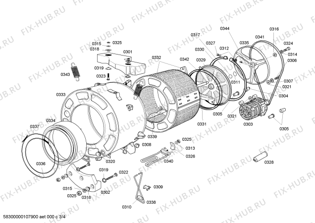 Взрыв-схема стиральной машины Bosch WFA106Q50N - Схема узла 03