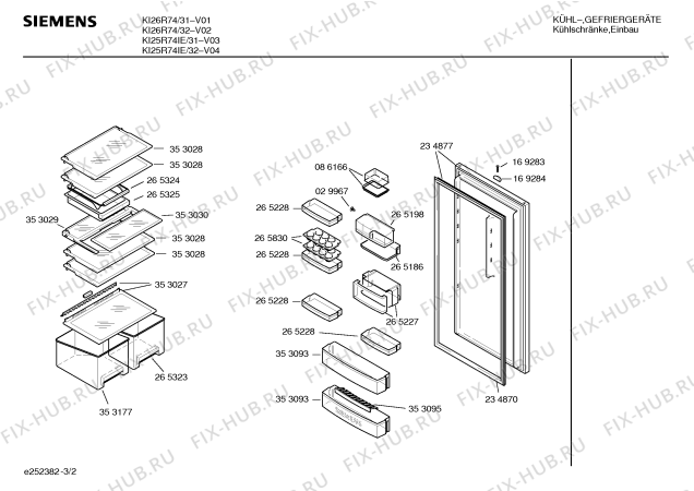 Взрыв-схема холодильника Siemens KI26R74 - Схема узла 02