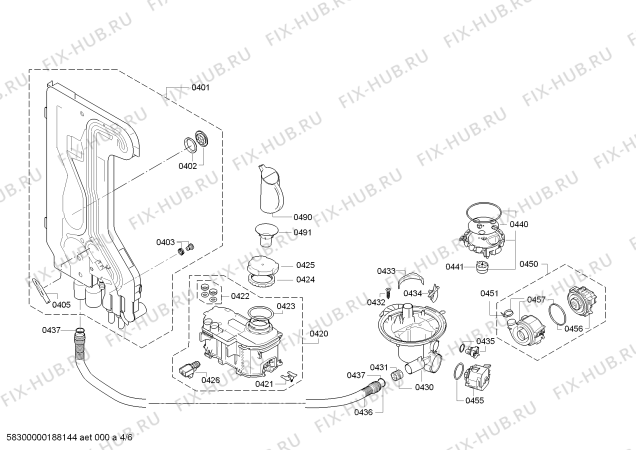 Схема №6 SGE53U56UC SilencePlus 46dBA с изображением Крышка для электропосудомоечной машины Bosch 12009291