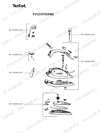Схема №1 FV1210Y0/AM0 с изображением Ручка для электропарогенератора Tefal FS-9100015620
