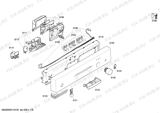 Схема №5 CG545J5 с изображением Передняя панель для посудомоечной машины Bosch 00701862