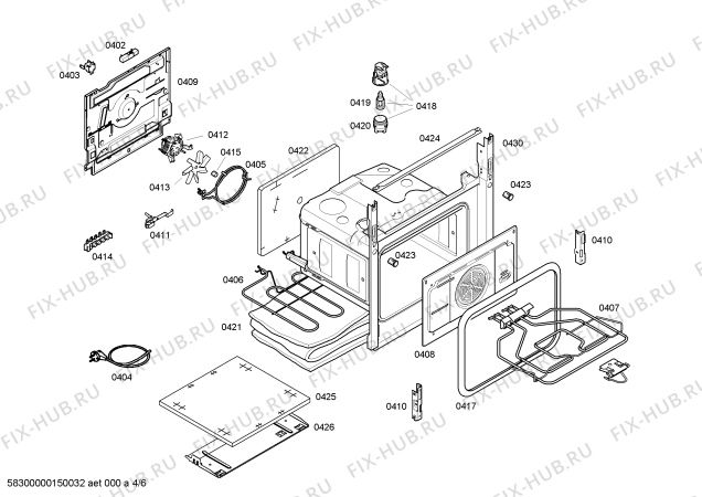 Схема №3 HSV745055N с изображением Столешница для электропечи Bosch 00248818