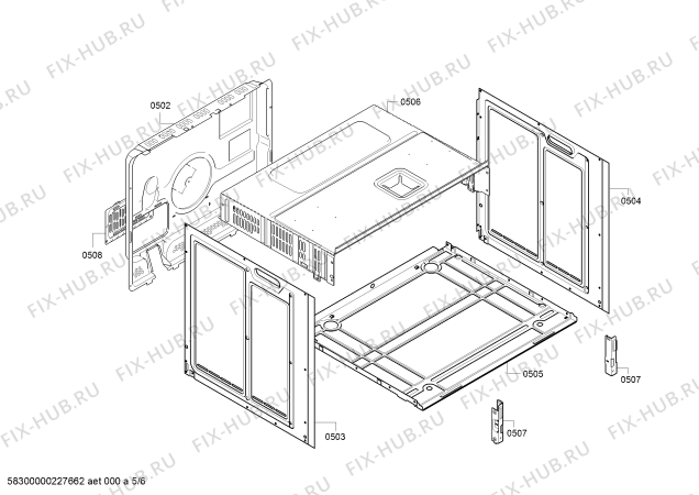 Взрыв-схема плиты (духовки) Bosch HBF010BR1S - Схема узла 05