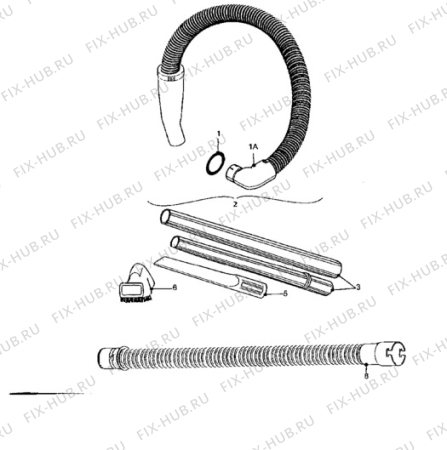 Взрыв-схема пылесоса Electrolux Z1395 - Схема узла Hose