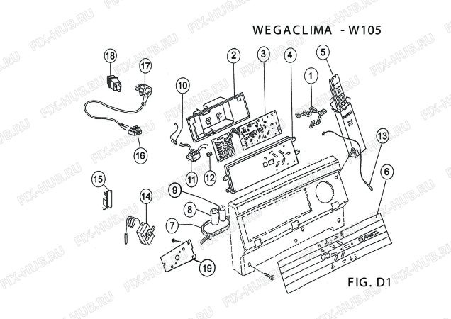 Взрыв-схема кондиционера Wegaclima W 105 - Схема узла 5