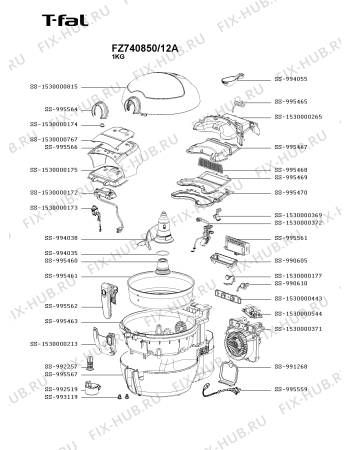 Схема №1 FZ740850/12A с изображением Крышка для электротостера Seb SS-1530000815