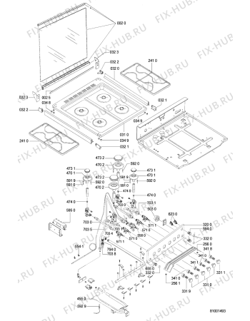 Схема №2 ACF 968 IX с изображением Кнопка для плиты (духовки) Whirlpool 481241359015