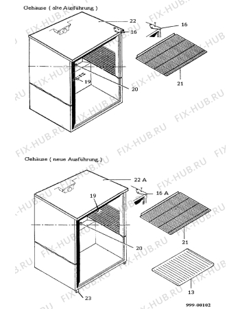 Взрыв-схема холодильника Carrier FKS500UK_UK500 - Схема узла Housing 001