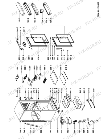 Схема №1 ARC 5110/IX ARC 5100/IX с изображением Элемент корпуса для холодильника Whirlpool 481246049674