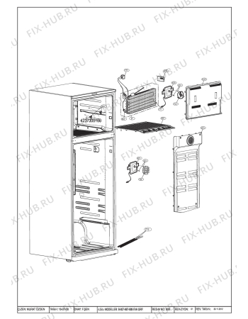 Схема №2 DNE54530GB (7228248787) с изображением Дверь для холодильника Beko 4361820300