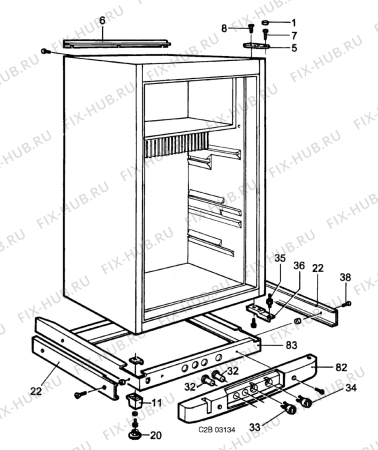 Взрыв-схема холодильника Electrolux Loisirs RGE300 - Схема узла Tub