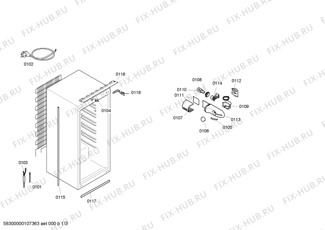 Схема №3 KG32E473SD с изображением Кронштейн для холодильника Siemens 00414682