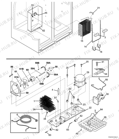 Взрыв-схема холодильника Husqvarna Electrolux QT5000FX3 - Схема узла Cooling system 017