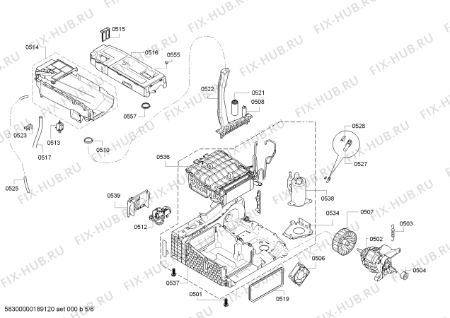 Взрыв-схема сушильной машины Bosch WTW83469IT selfCleaning Condenser - Схема узла 05