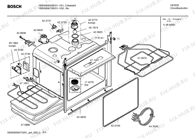 Схема №4 HBN580670B с изображением Информационная папка для плиты (духовки) Bosch 00588116