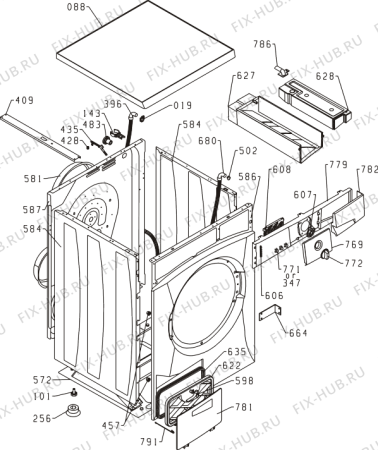 Схема №1 914.537 6 (148213, SPO1) с изображением Клавиша для стиральной машины Gorenje 110188