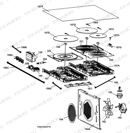 Взрыв-схема плиты (духовки) Aeg Electrolux 47635IP-MN - Схема узла Section 7