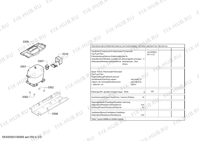 Взрыв-схема холодильника Bosch KGV39VW30 - Схема узла 03
