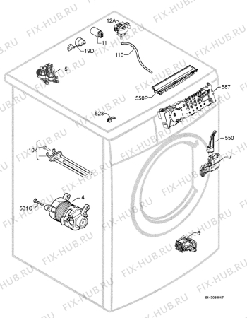 Взрыв-схема стиральной машины Aeg Electrolux L64846 - Схема узла Electrical equipment 268