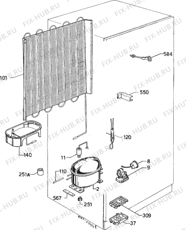 Взрыв-схема холодильника Corbero FDE3290M - Схема узла Cooling system 017