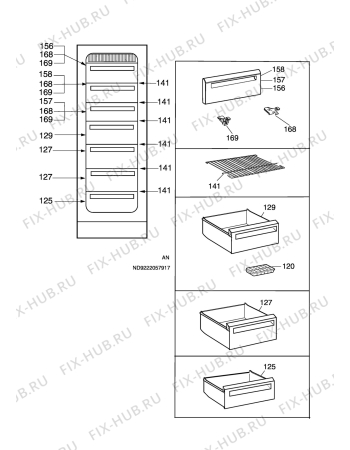 Взрыв-схема холодильника Electrolux EUF2290 - Схема узла C10 Interior