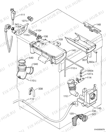 Взрыв-схема стиральной машины Aeg 16800 - Схема узла Hydraulic System 272